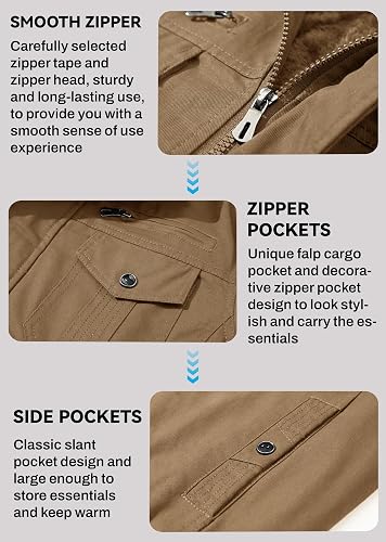 EKLENTSON Mens Winter Coat Military Jacket for Men Cotton Jacket